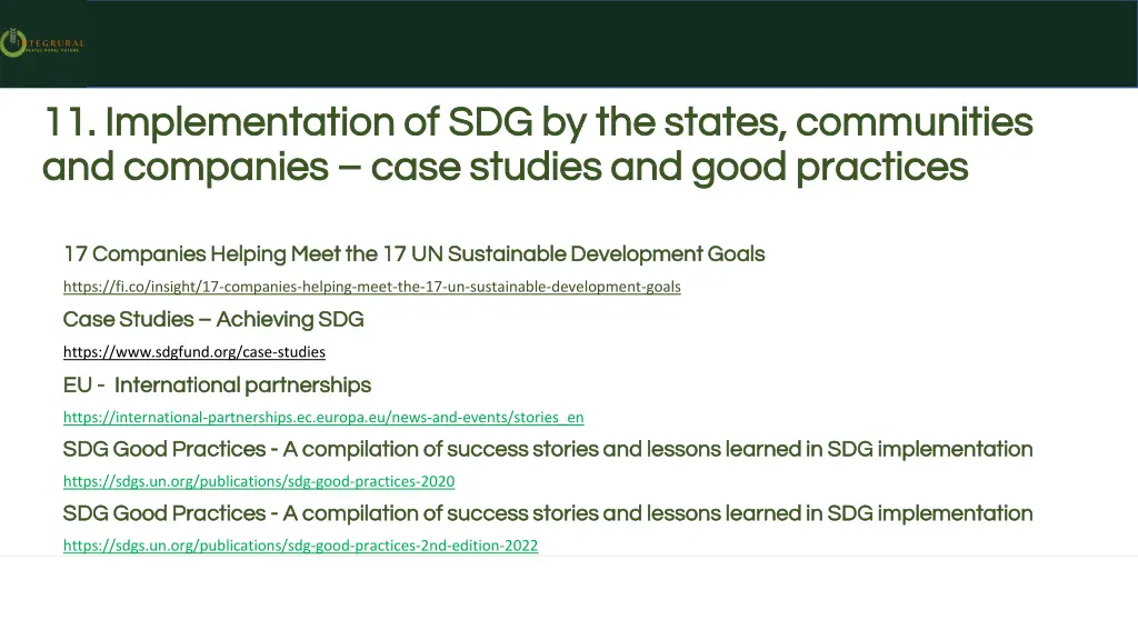 11 implementation of sdg by the states