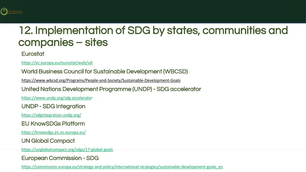 12 implementation of sdg by states communities
