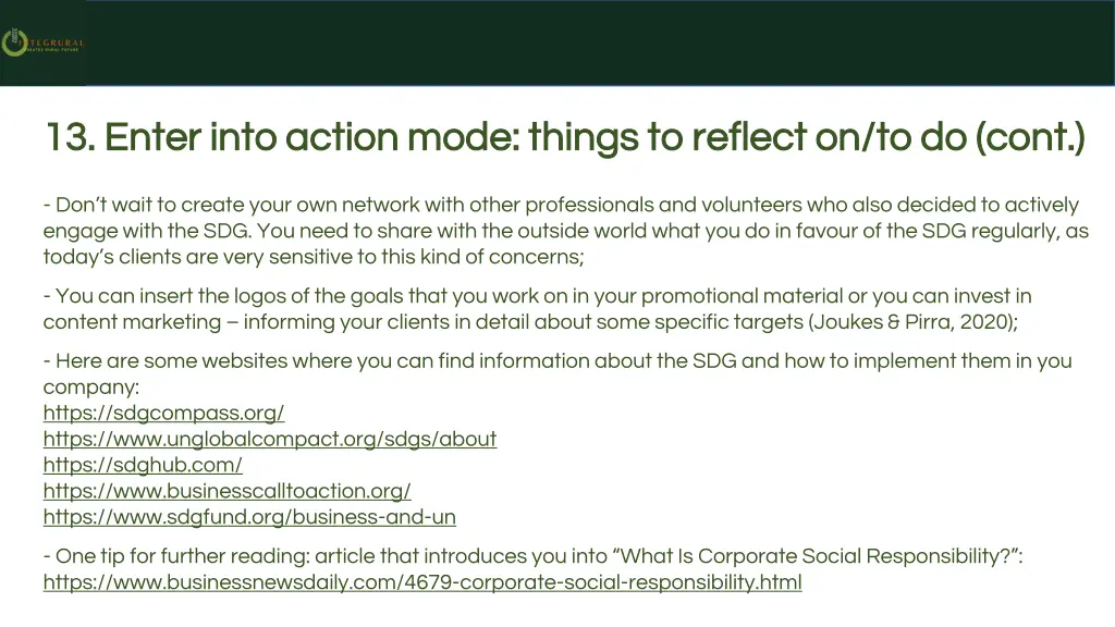 13 enter into action mode things to reflect 1