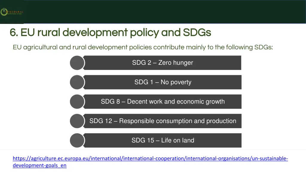 6 eu rural development policy and sdgs 6 eu rural
