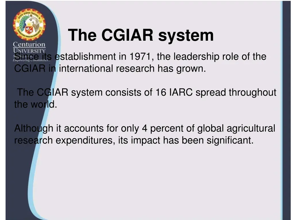 the cgiar system