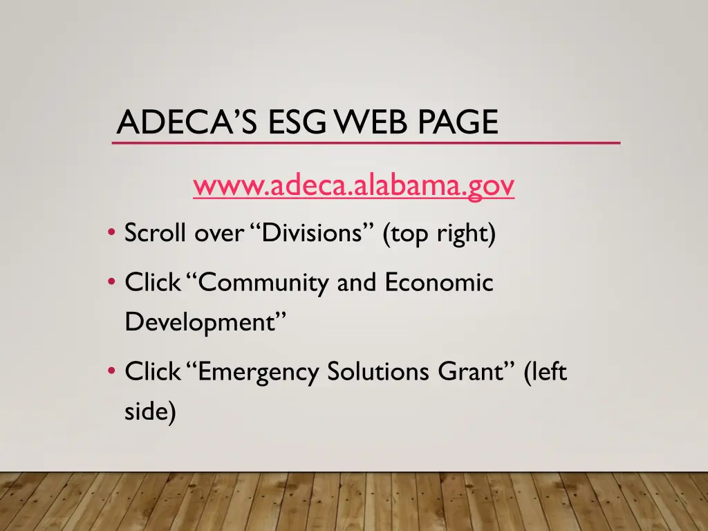 adeca s esgweb page