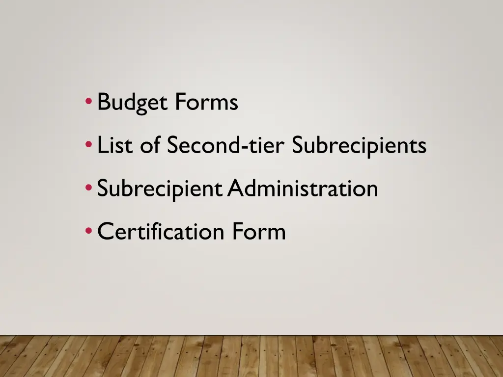 budget forms