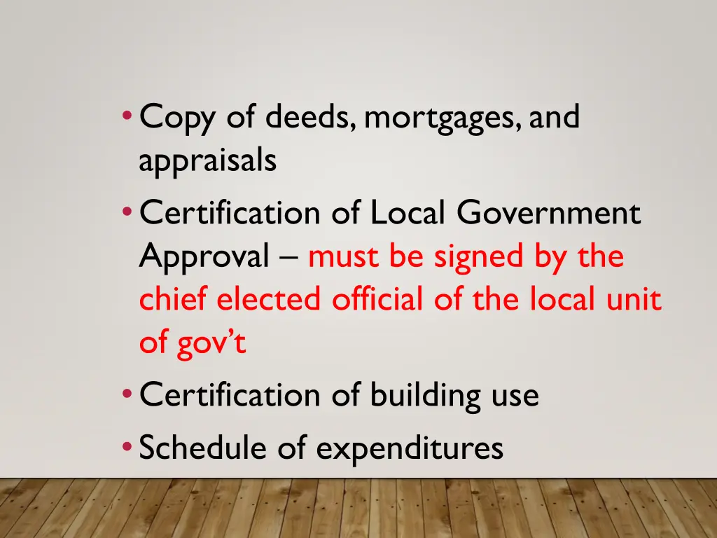 copy of deeds mortgages and appraisals