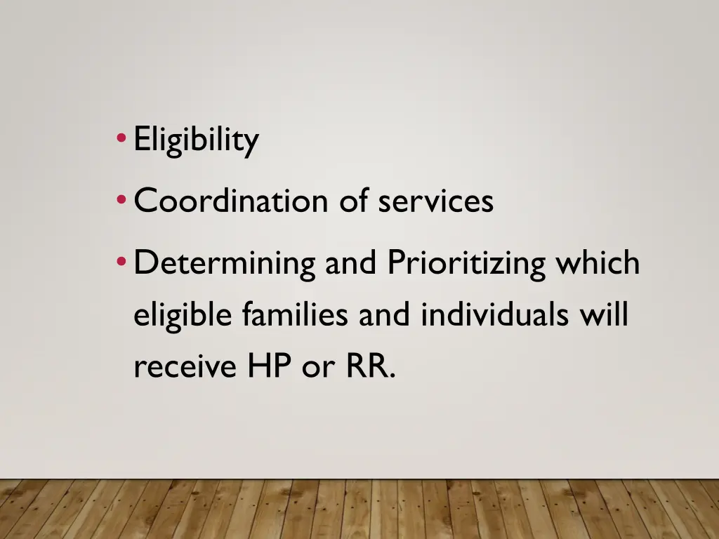 eligibility