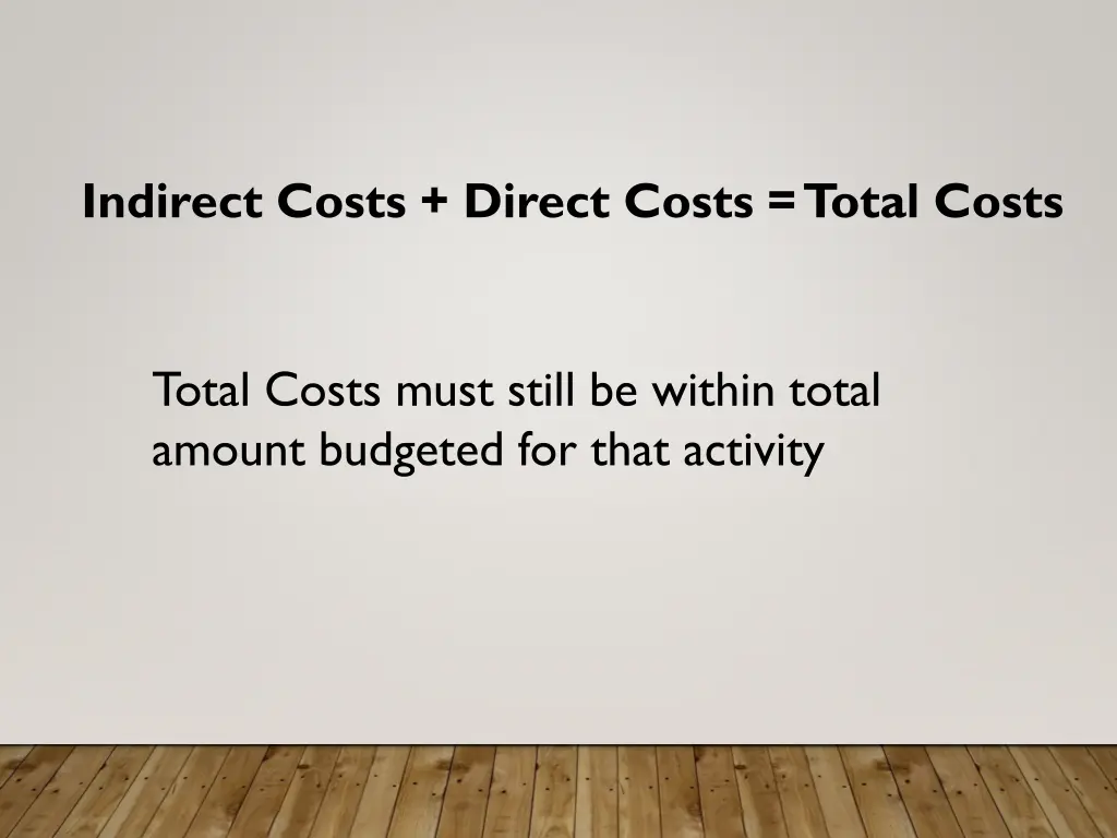 indirect costs direct costs total costs