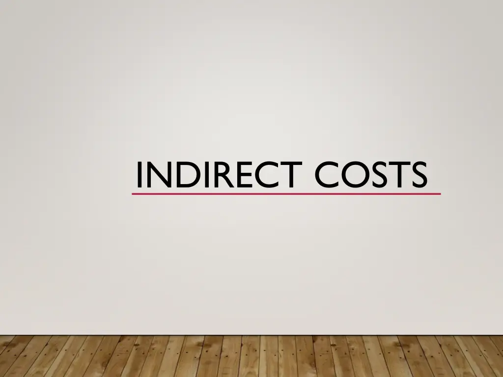 indirect costs