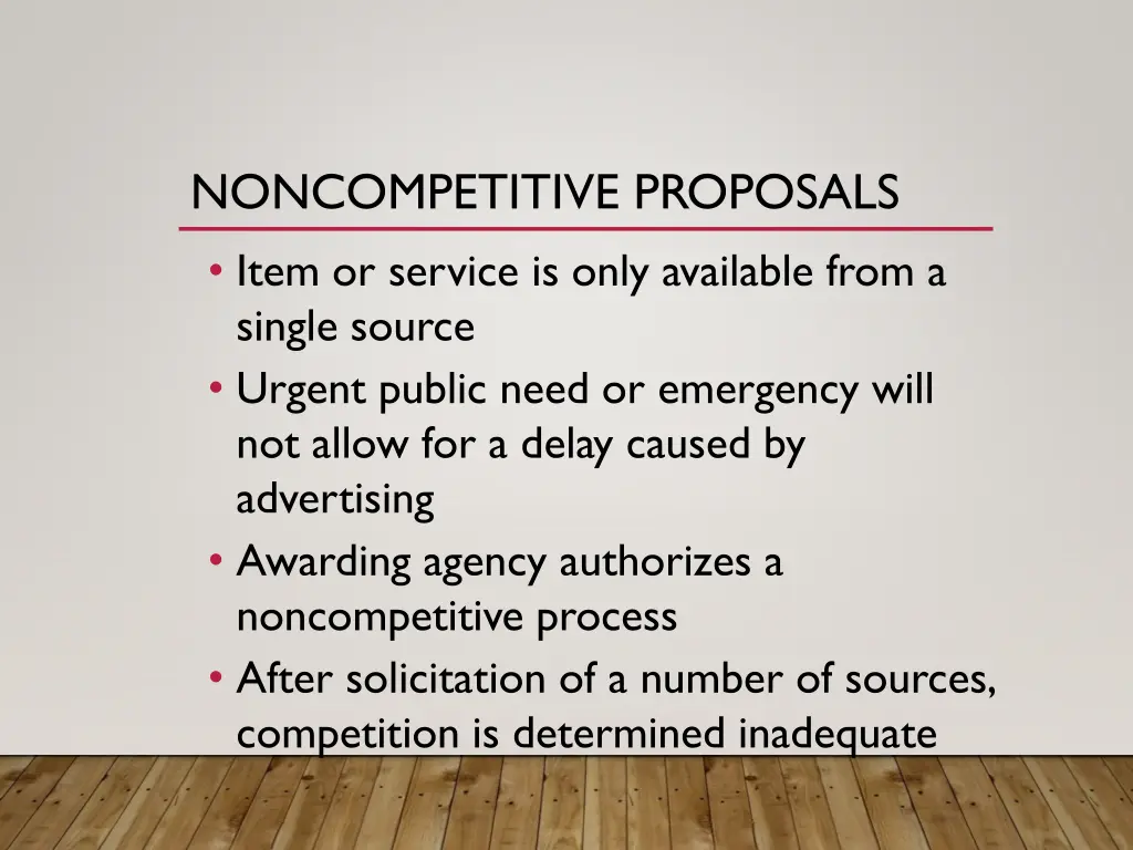 noncompetitive proposals