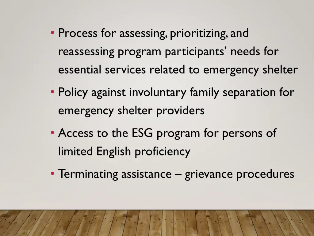 process for assessing prioritizing