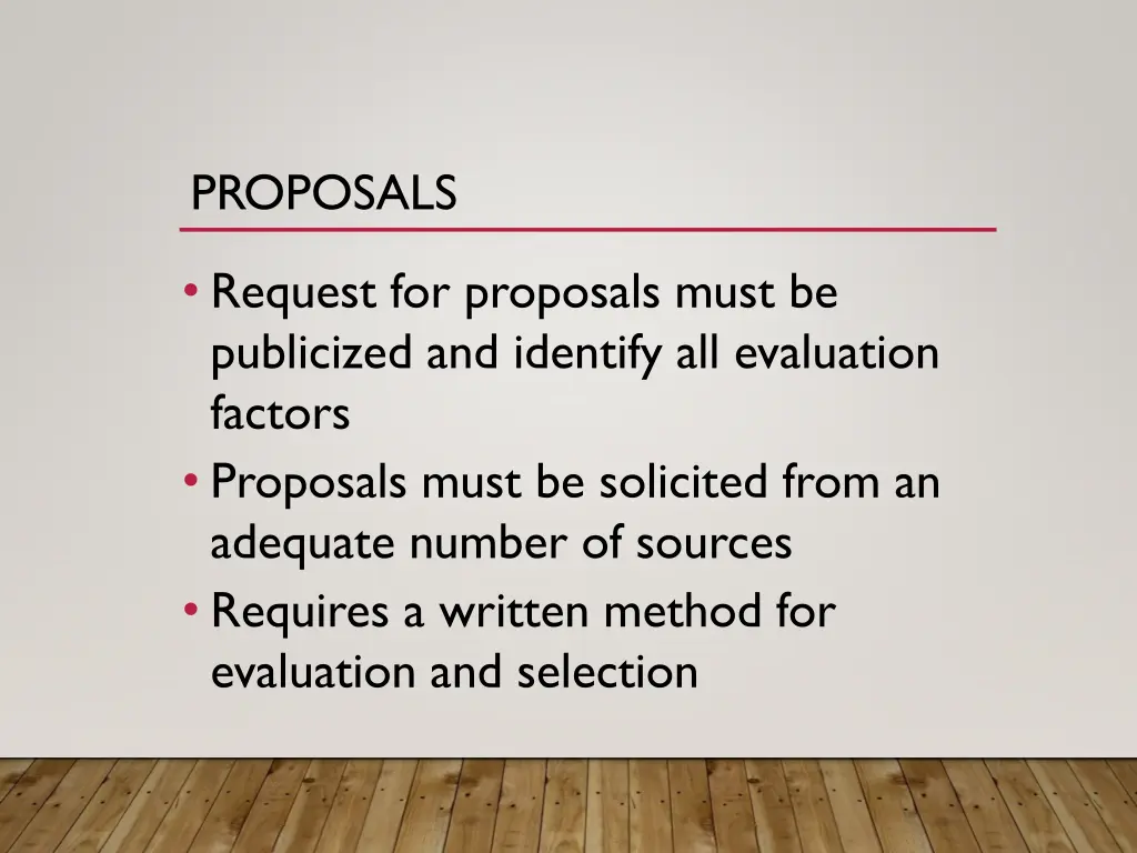 proposals