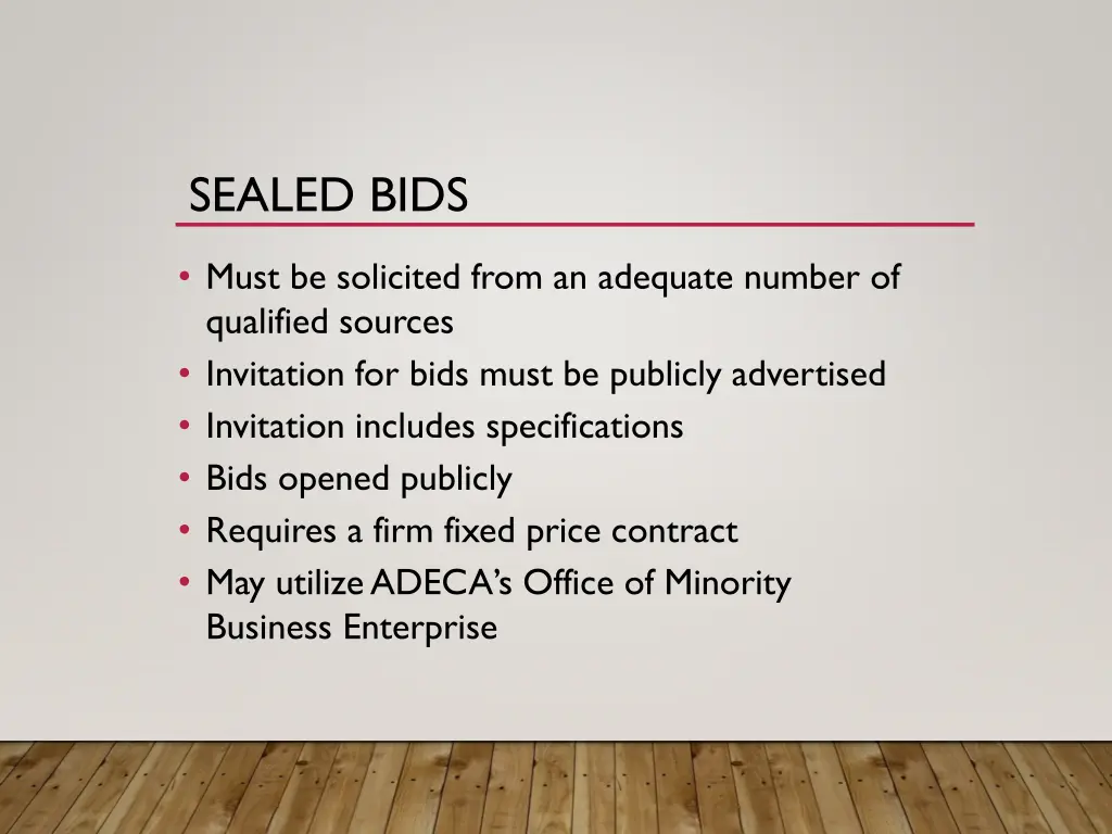 sealed bids