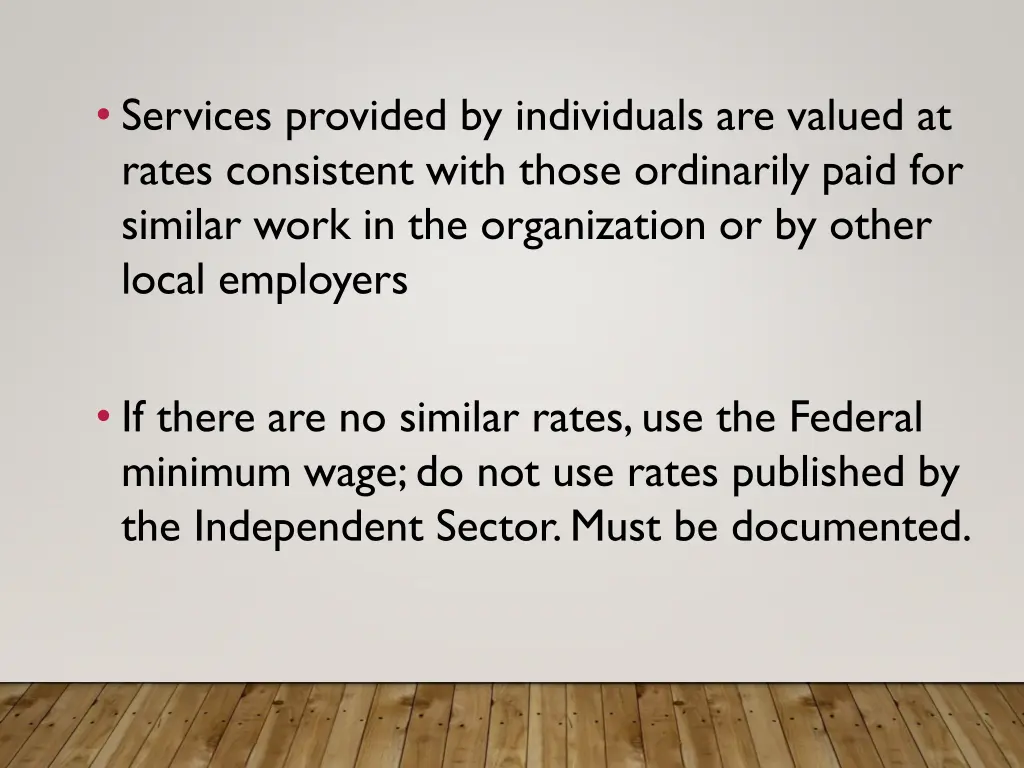 services provided by individuals are valued