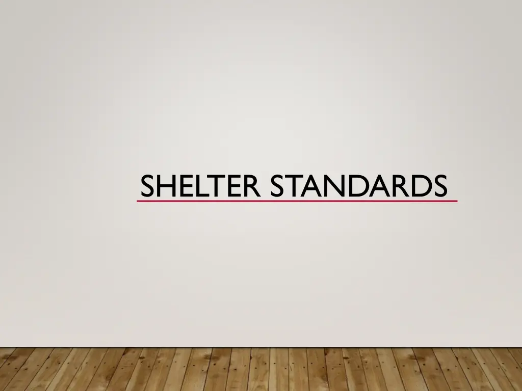 shelter standards