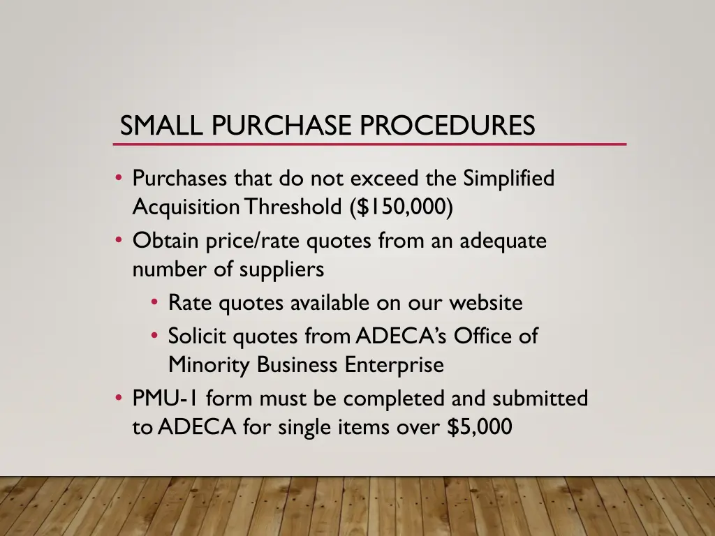 small purchase procedures