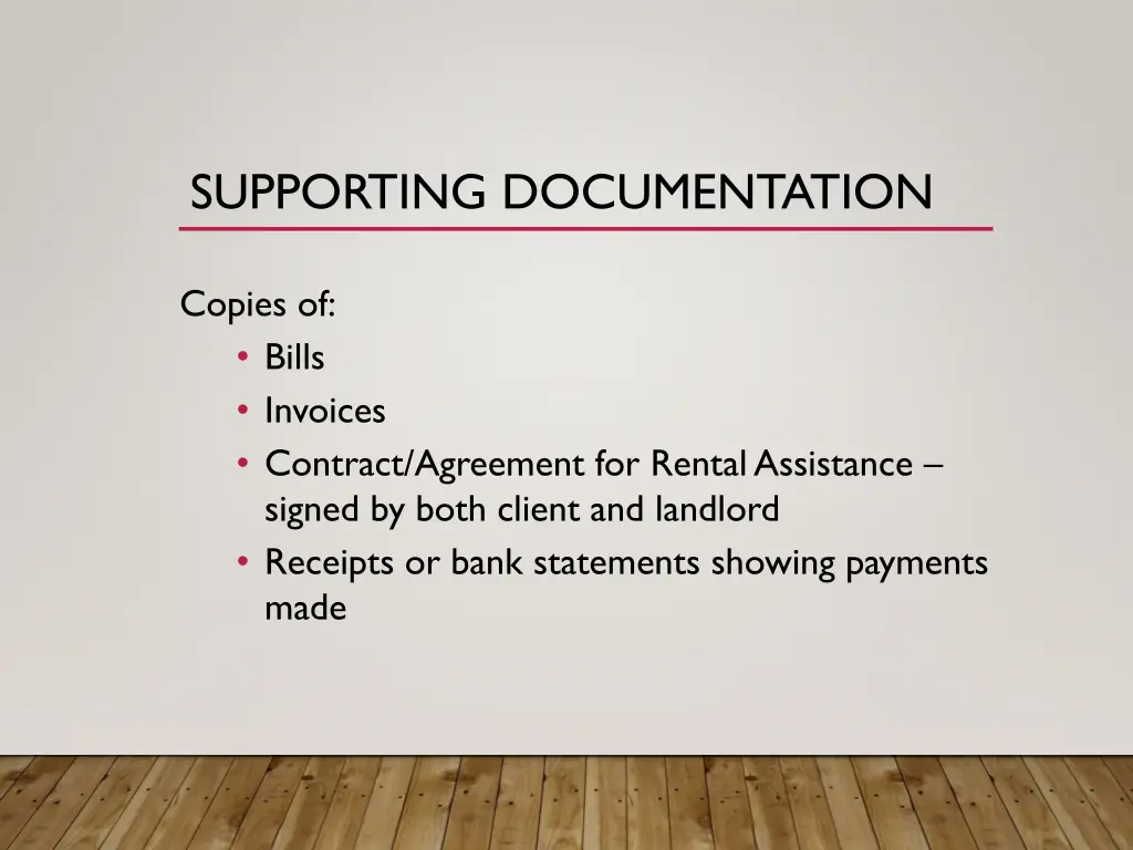 supporting documentation 1