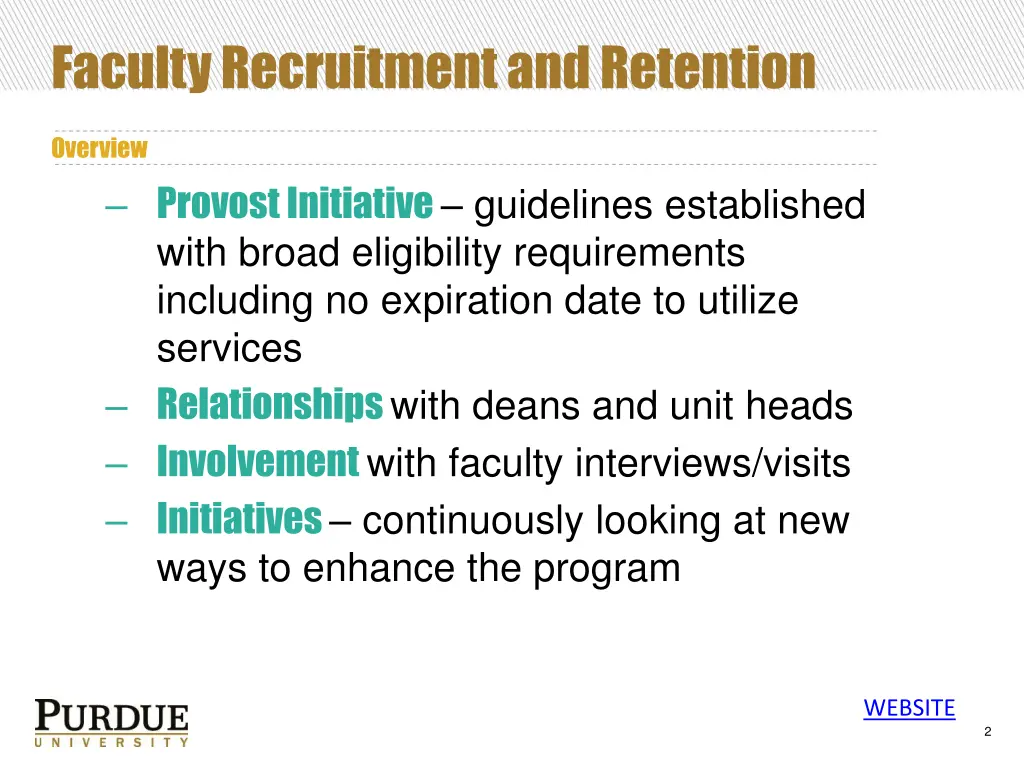 faculty recruitment and retention