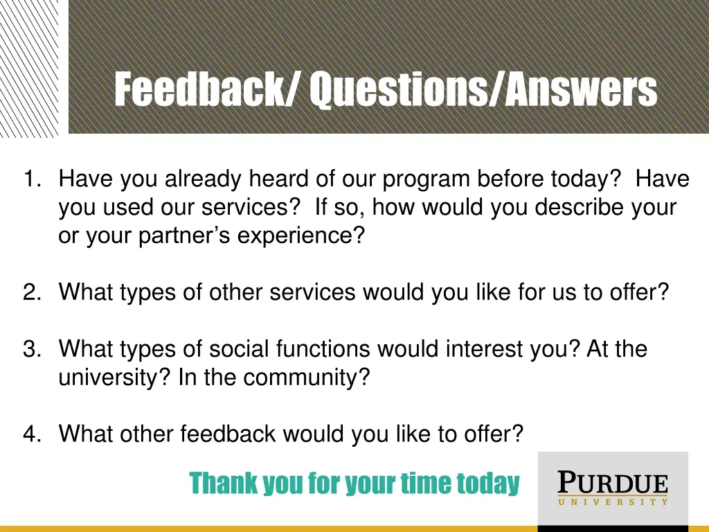 feedback questions answers