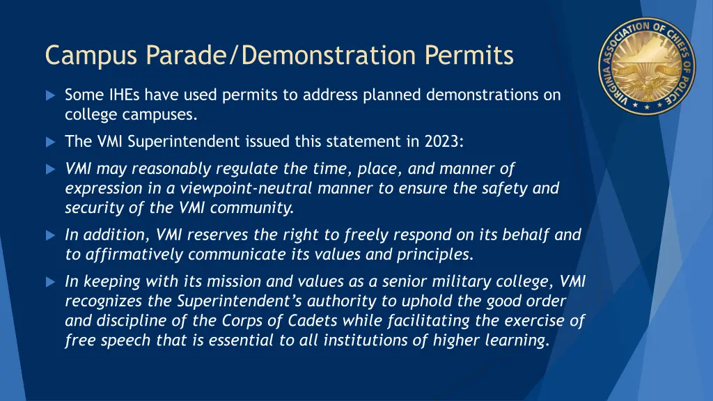 campus parade demonstration permits