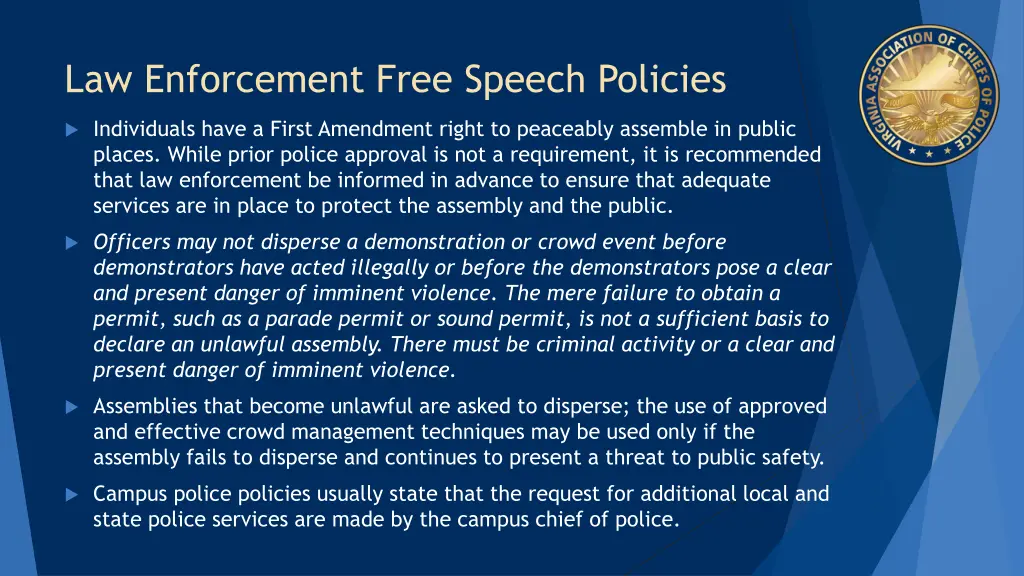 law enforcement free speech policies 1