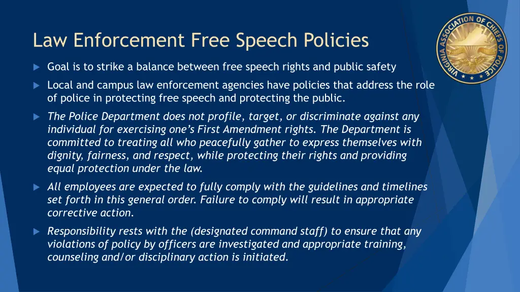law enforcement free speech policies