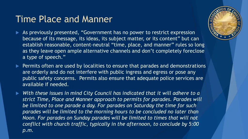 time place and manner