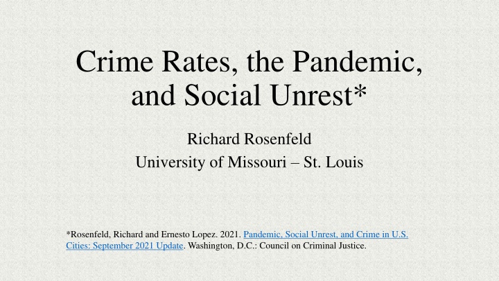 crime rates the pandemic and social unrest
