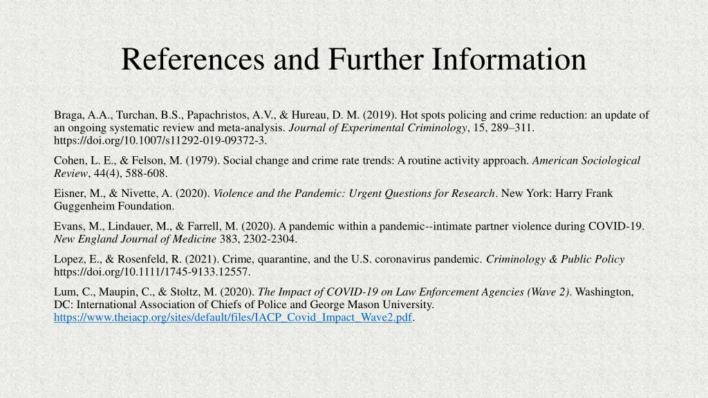 references and further information