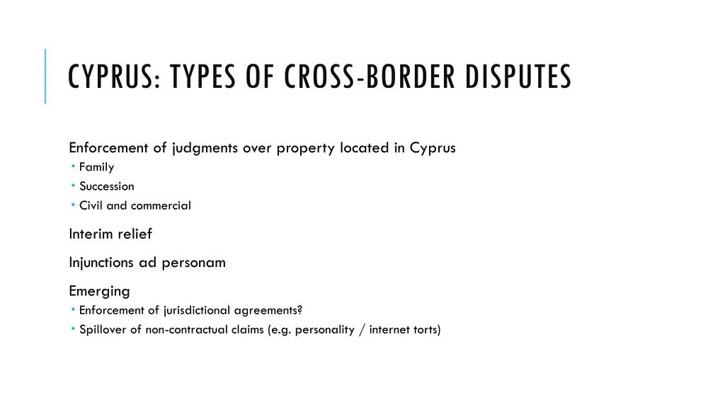 cyprus types of cross border disputes