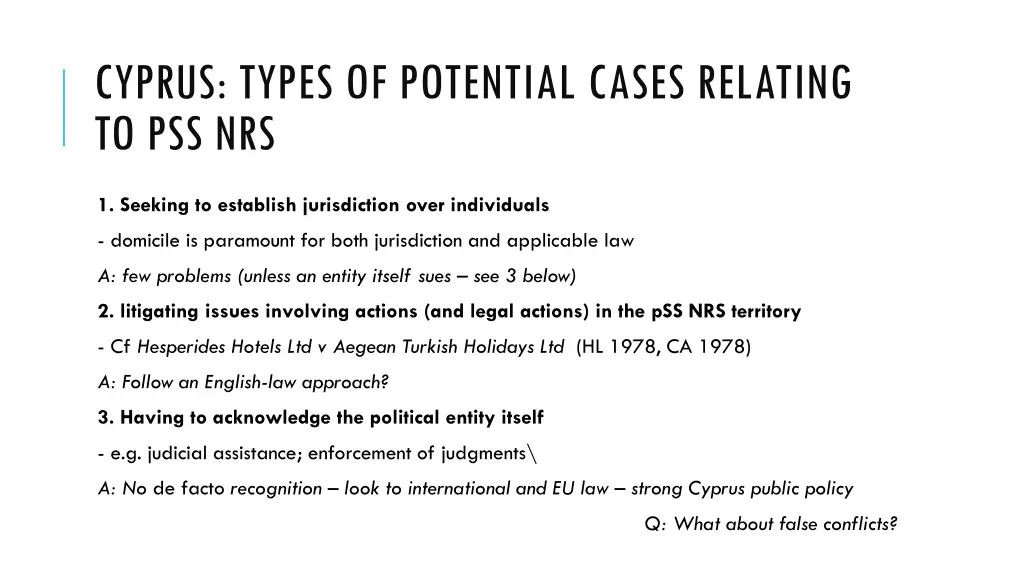 cyprus types of potential cases relating