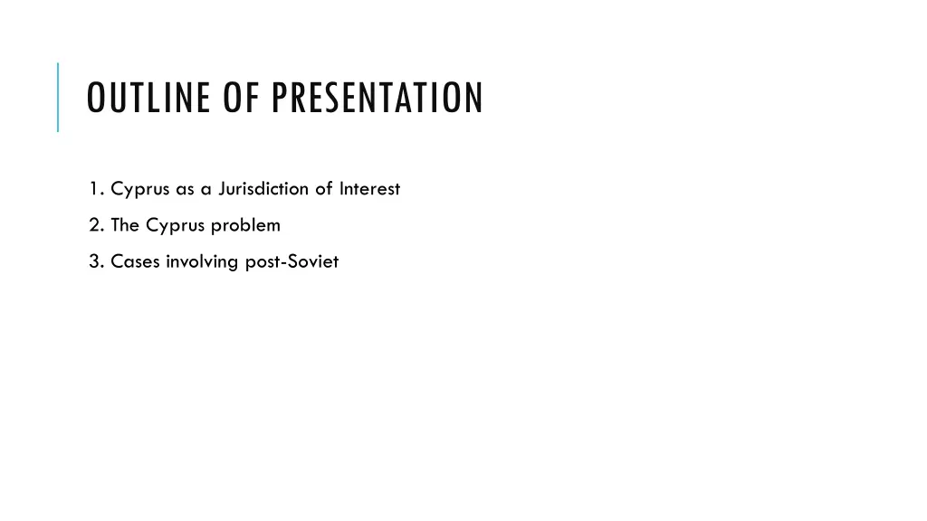 outline of presentation