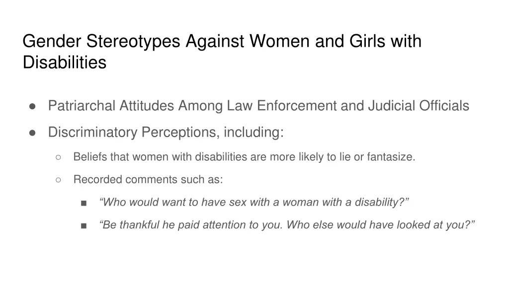 gender stereotypes against women and girls with