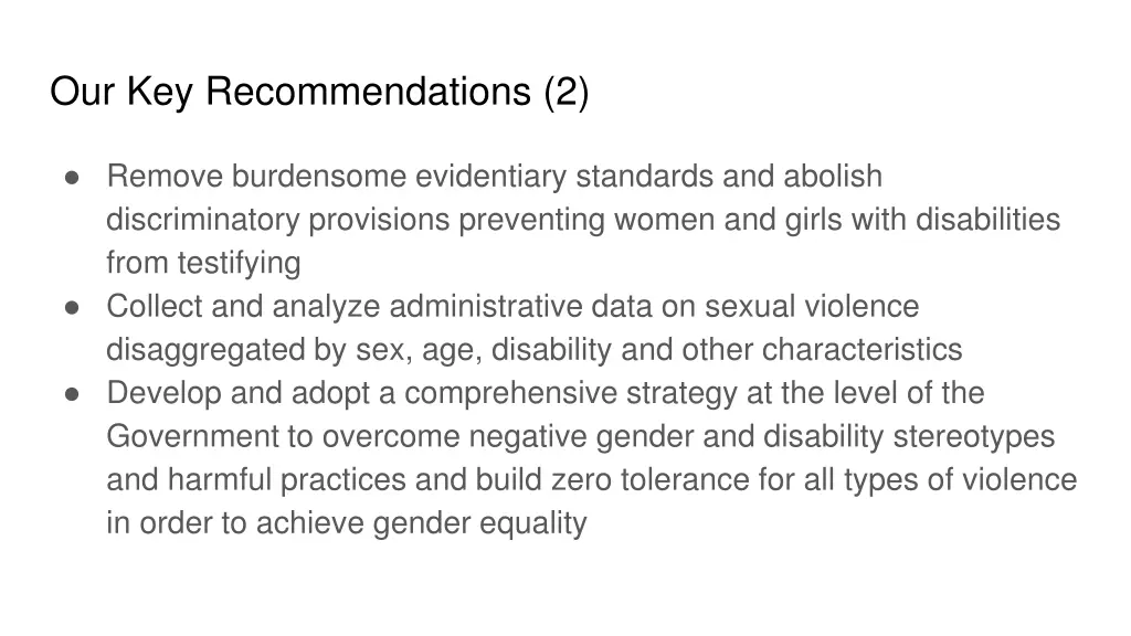 our key recommendations 2