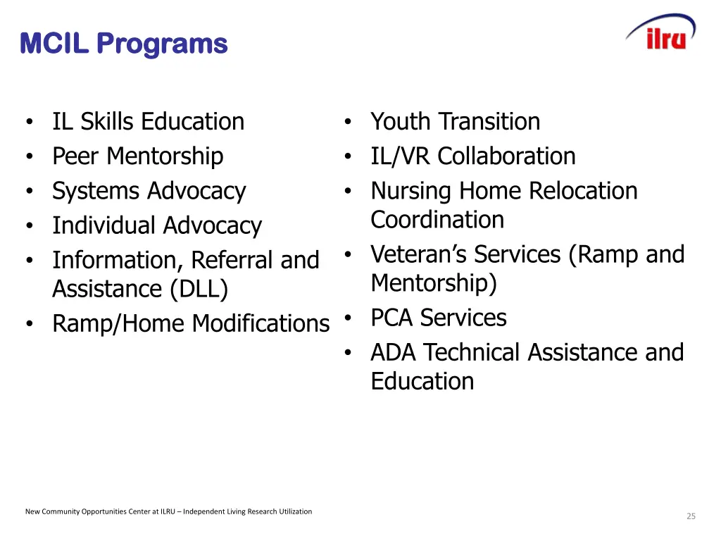 mcil programs mcil programs