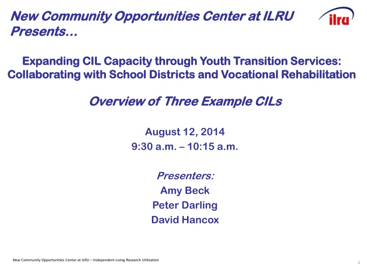 new community opportunities center at ilru