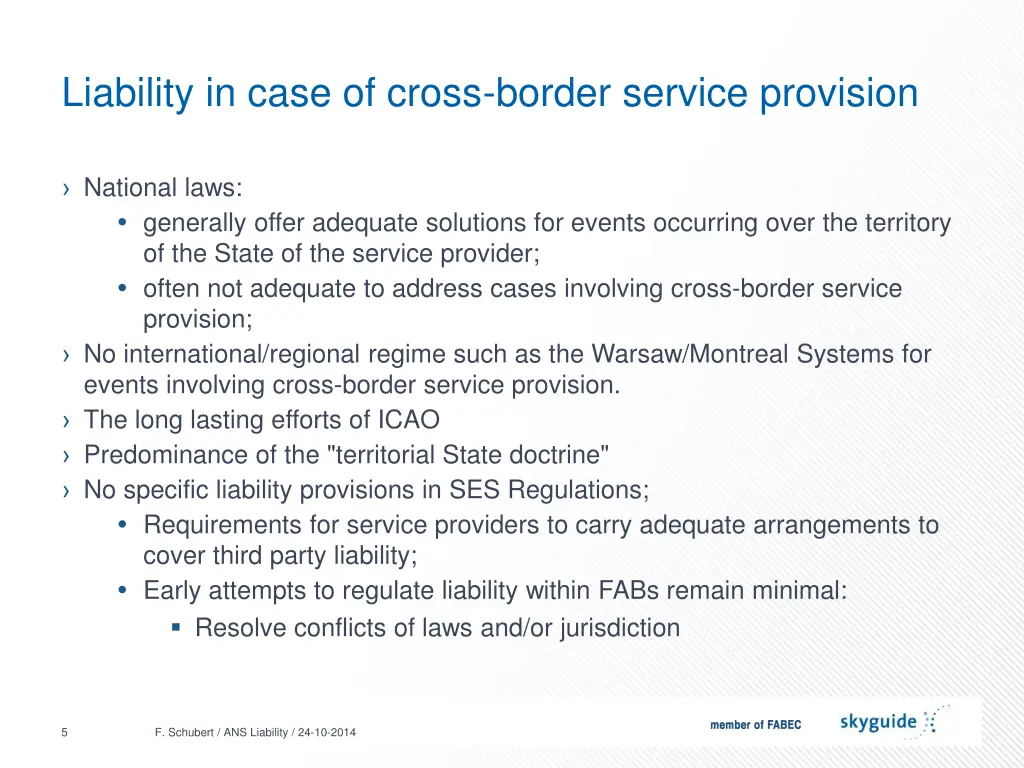 liability in case of cross border service