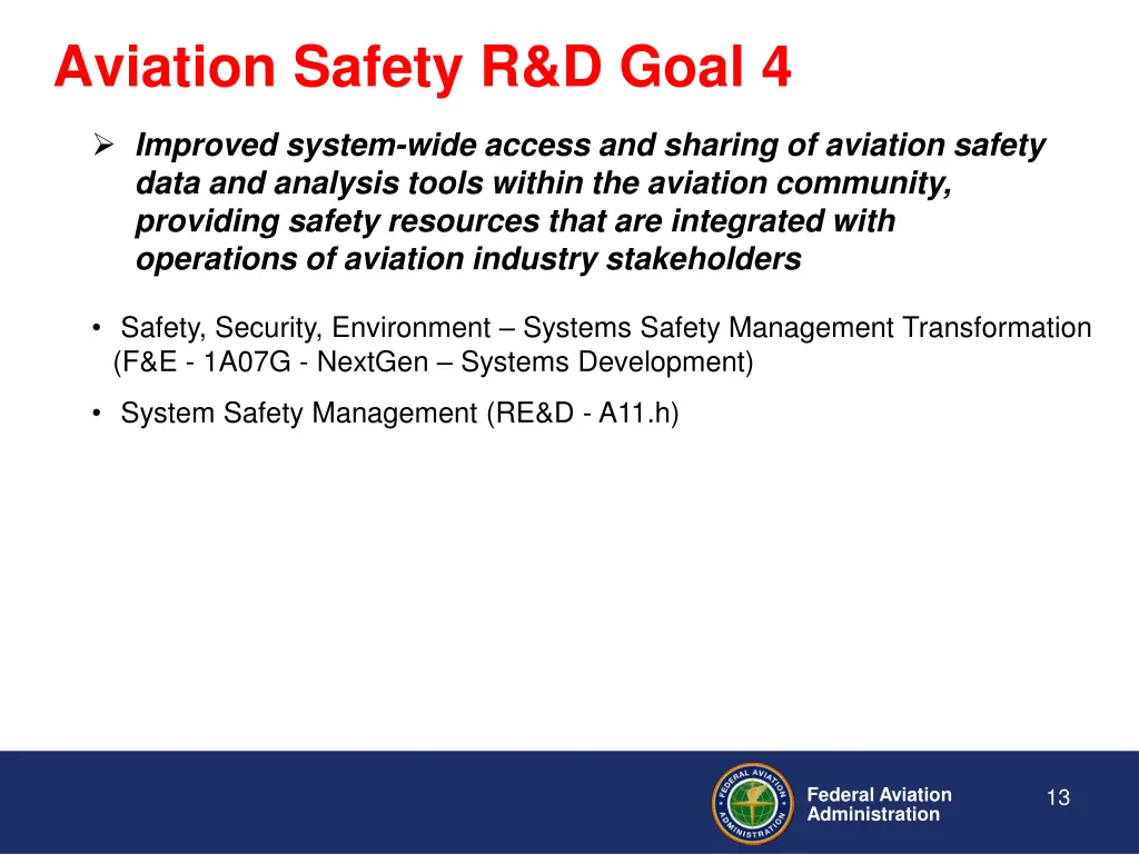 aviation safety r d goal 4