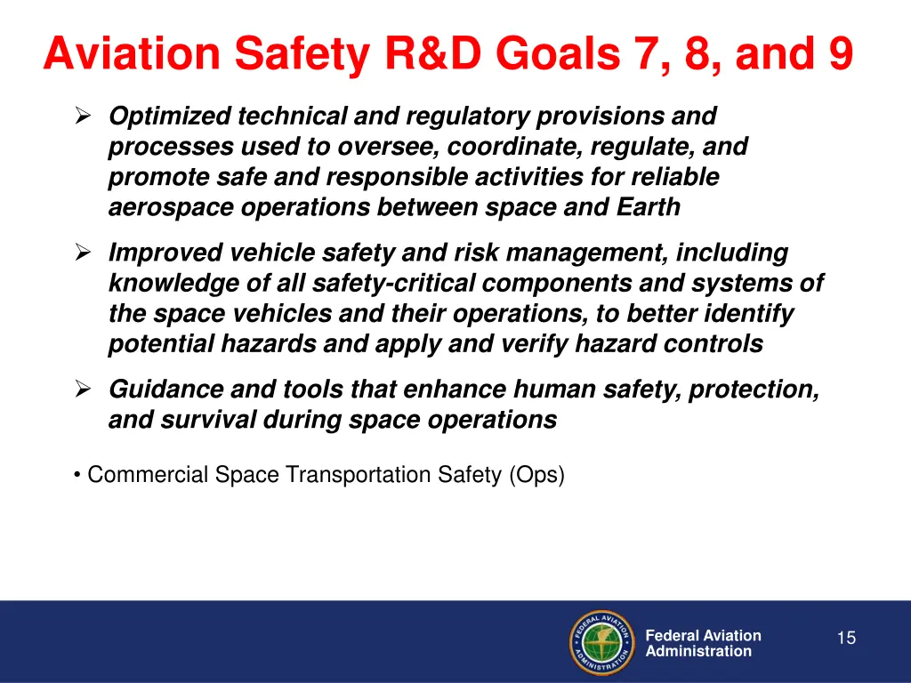 aviation safety r d goals 7 8 and 9