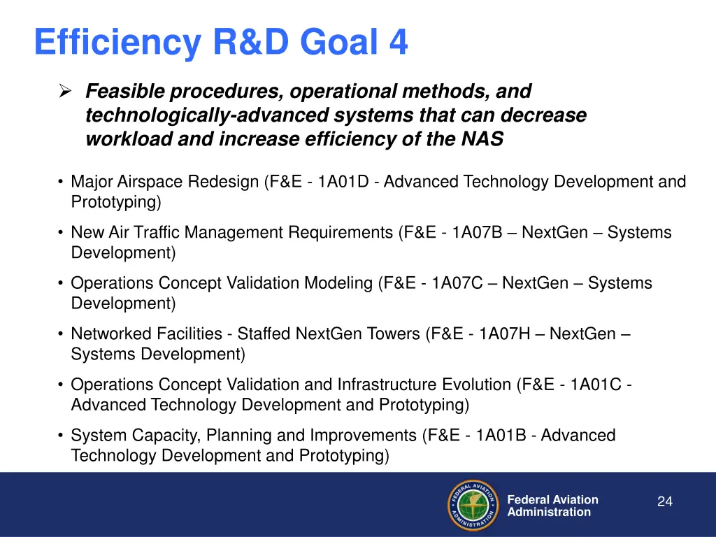 efficiency r d goal 4