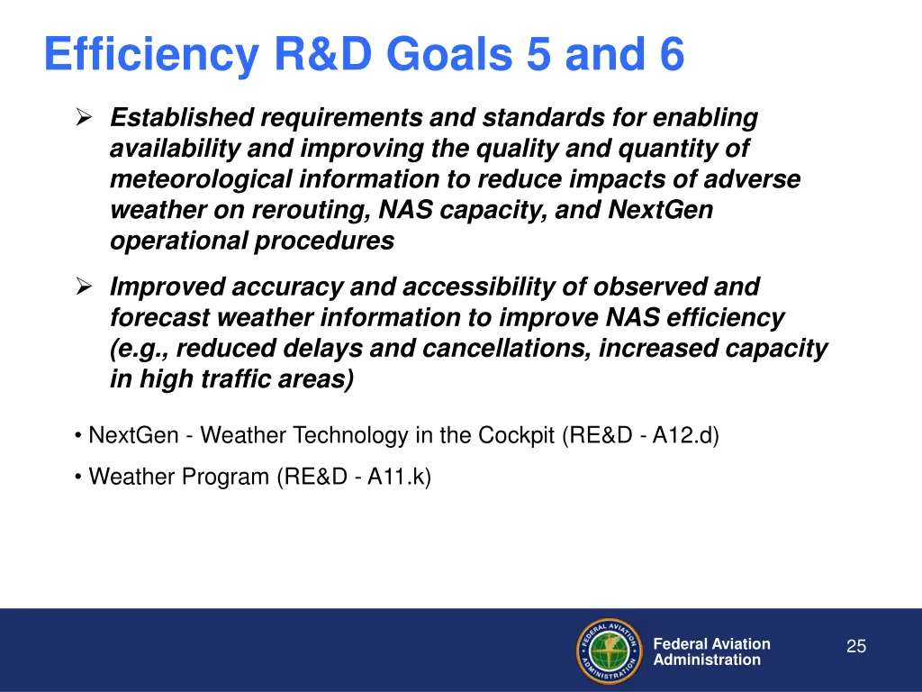 efficiency r d goals 5 and 6