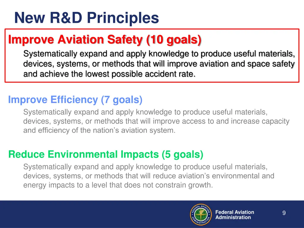 new r d principles improve aviation safety