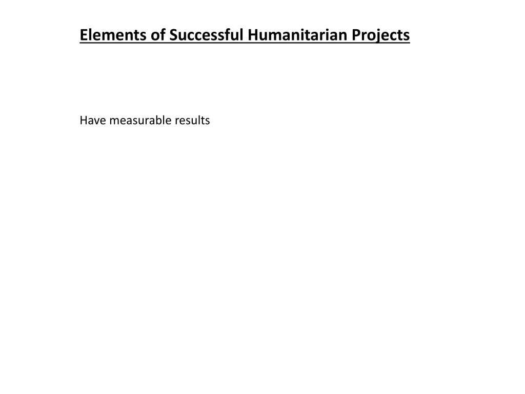 elements of successful humanitarian projects 4