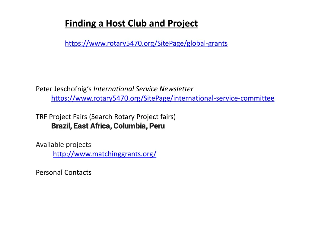 finding a host club and project