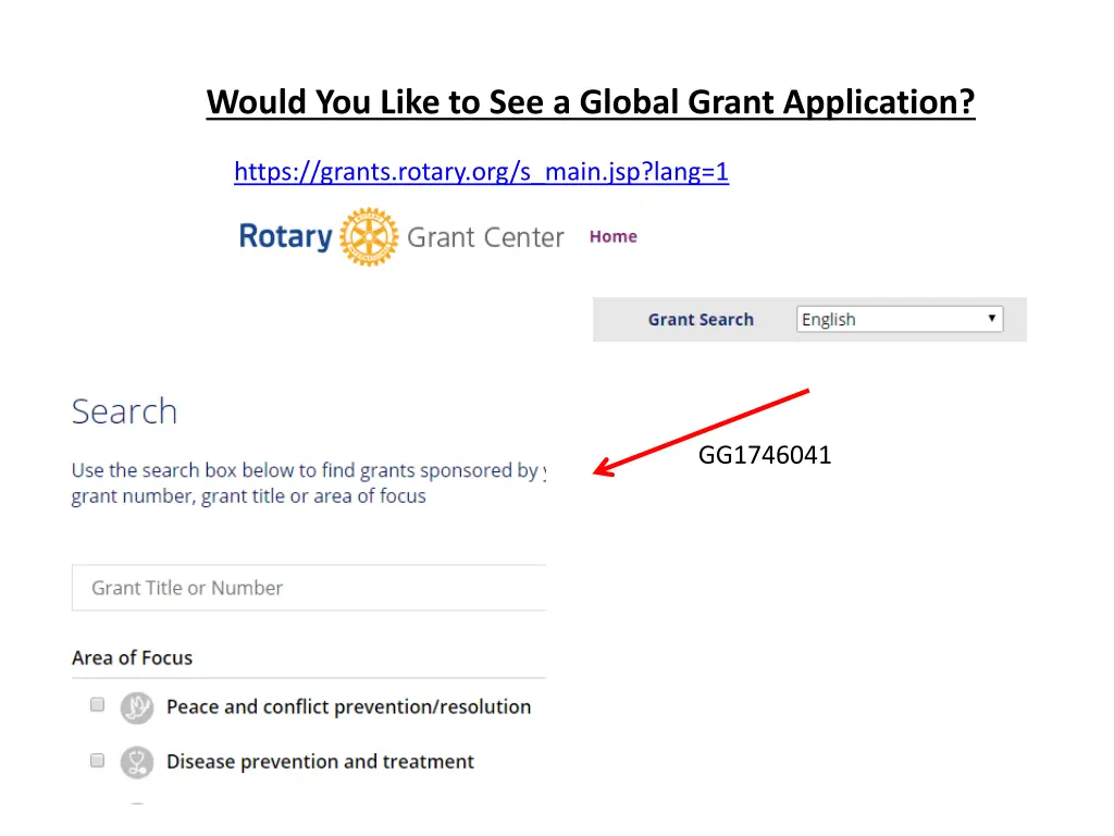 would you like to see a global grant application