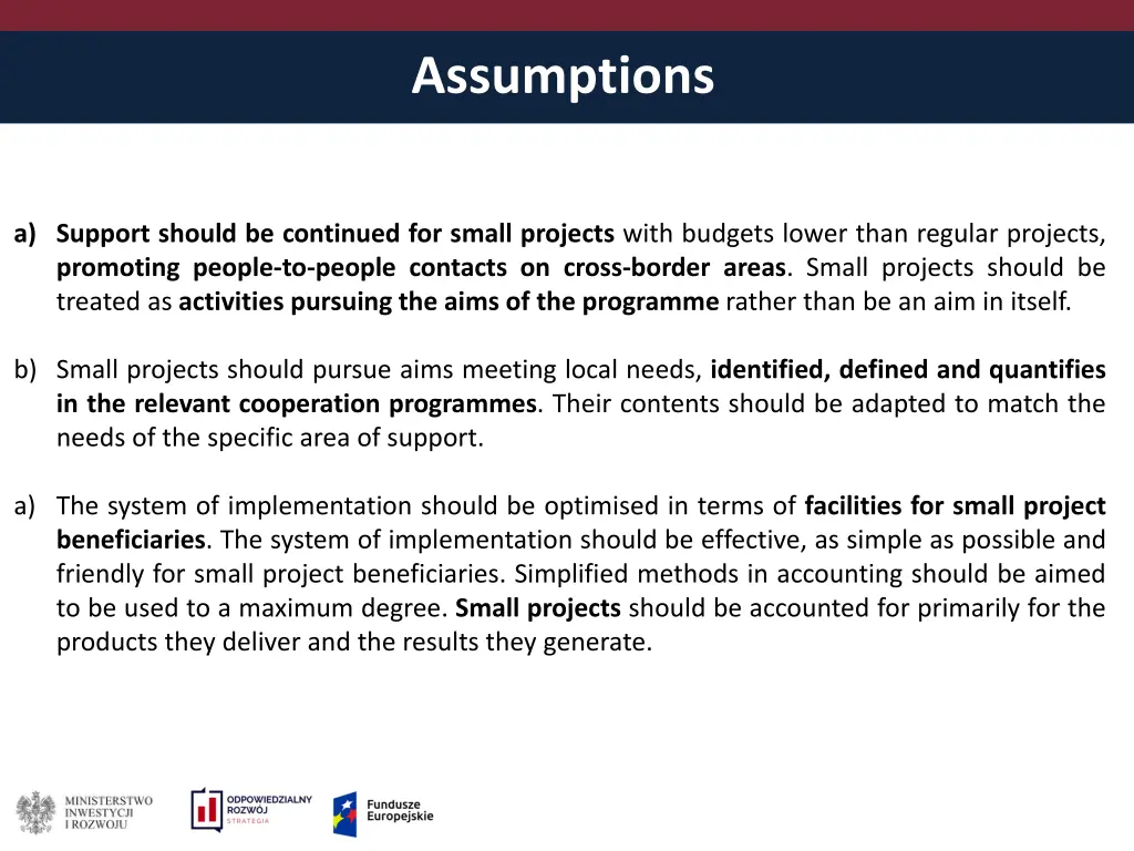 assumptions