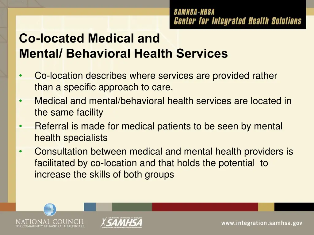 co located medical and mental behavioral health