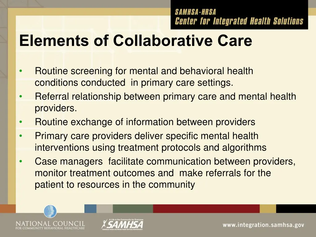 elements of collaborative care