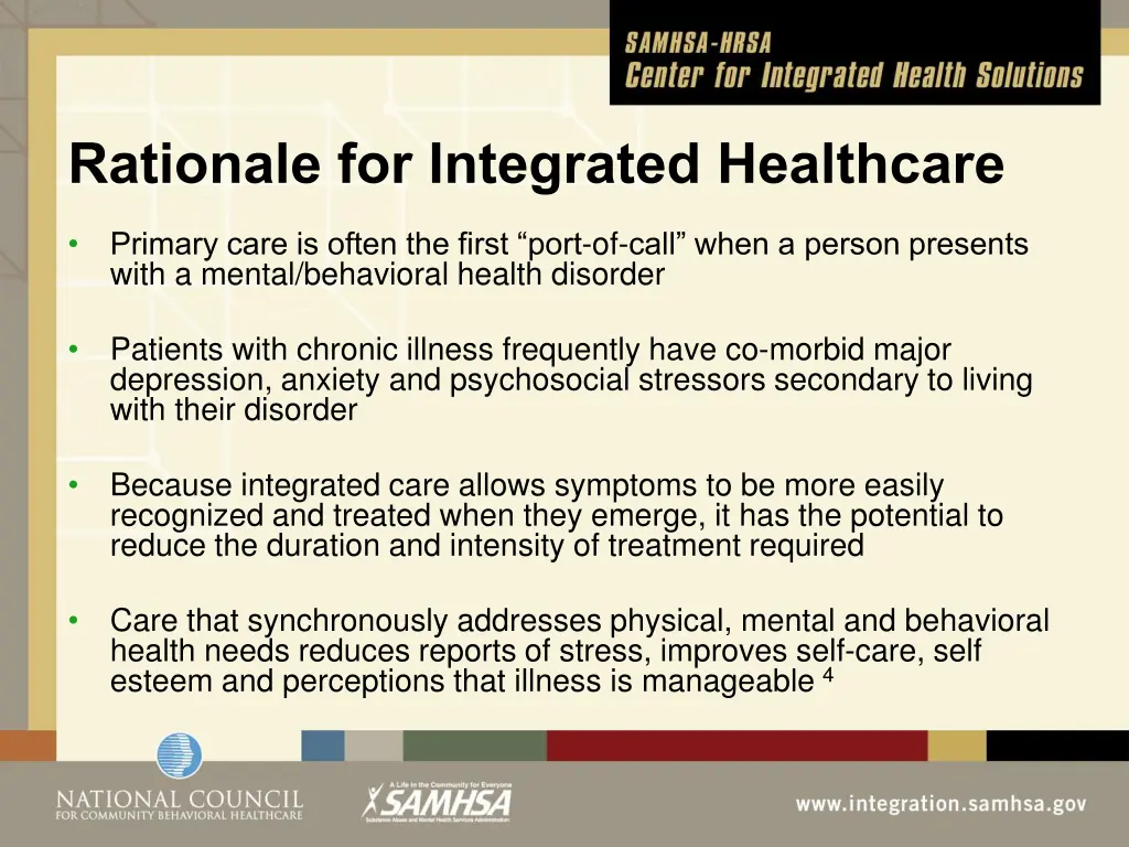 rationale for integrated healthcare