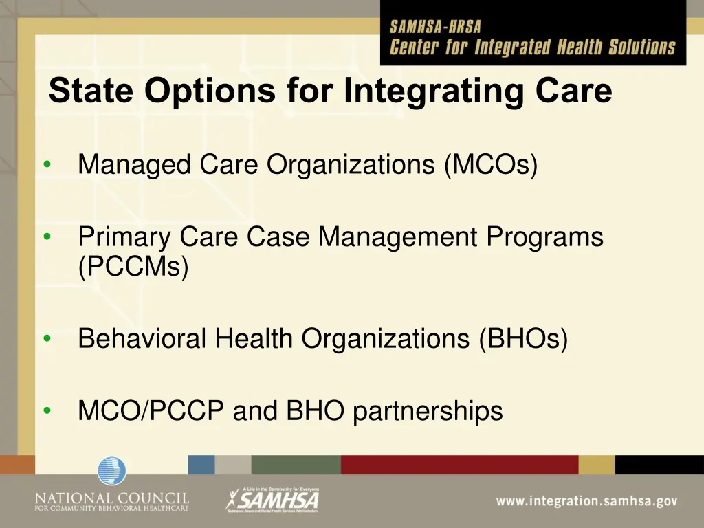 state options for integrating care