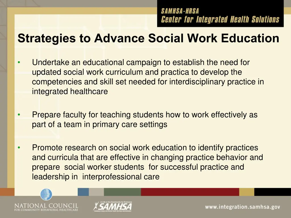 strategies to advance social work education
