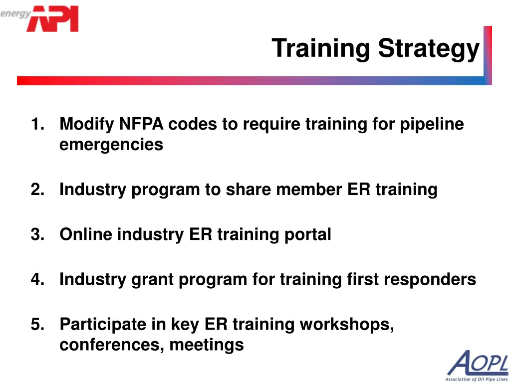 training strategy